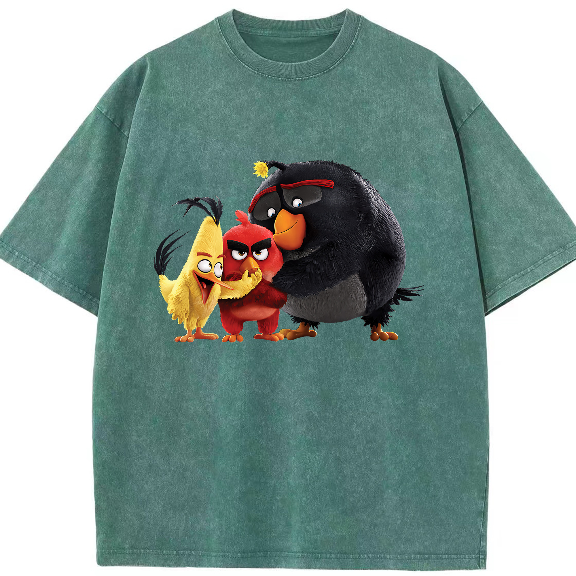 （画像用） Angry Birds アングリーバード 綿100% ヴィンテージ風 半袖Tシャツ（フロントプリント）